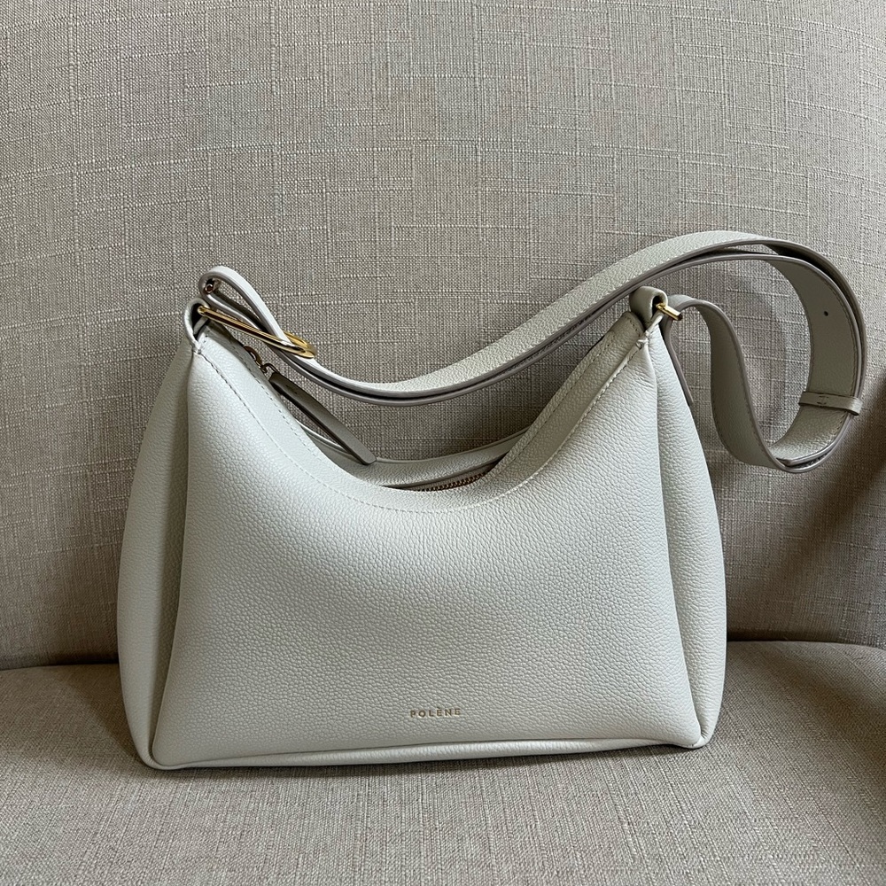 Polene Elegant Gray Shoulder Bag